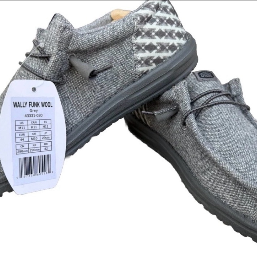 Hey Dude Men's Wally Wool Slip on Shoes Color Grey Size M11